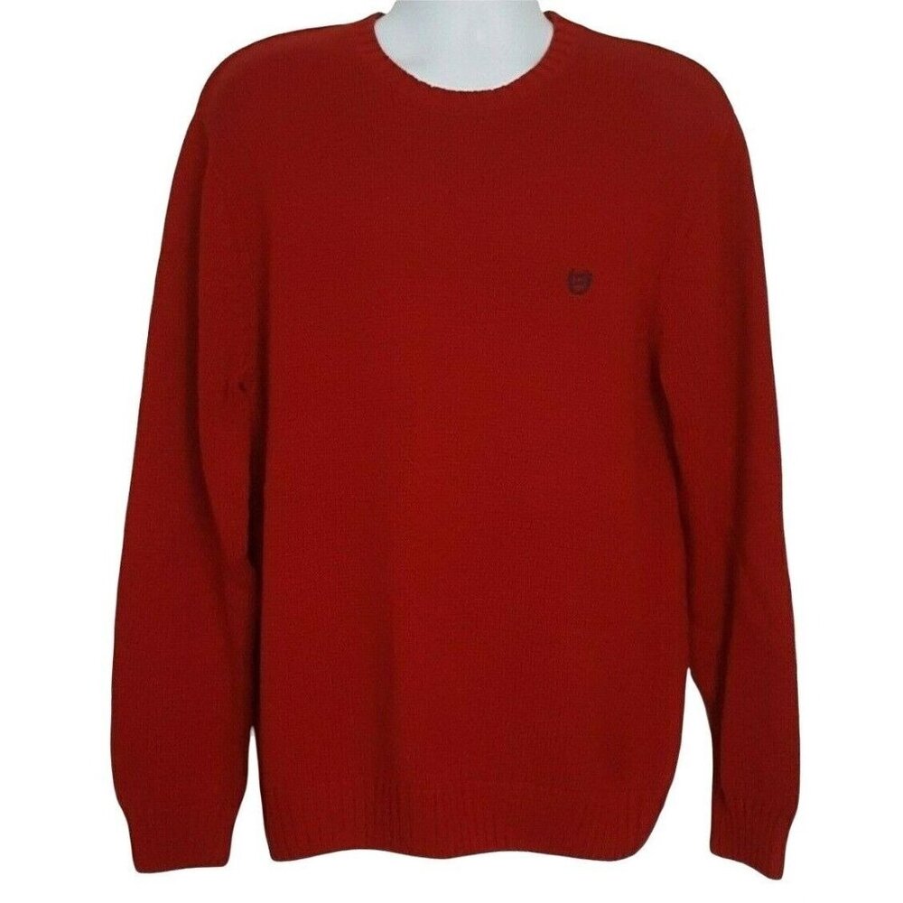 VIintage Chaps Sweater Size L Mens 100%‎ Cotton Knit Red